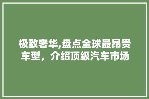极致奢华,盘点全球最昂贵车型，介绍顶级汽车市场
