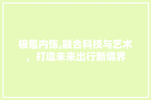 极氪内饰,融合科技与艺术，打造未来出行新境界 新能源汽车