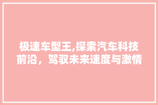 极速车型王,探索汽车科技前沿，驾驭未来速度与激情