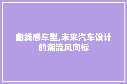 曲线感车型,未来汽车设计的潮流风向标
