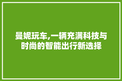 曼妮玩车,一辆充满科技与时尚的智能出行新选择