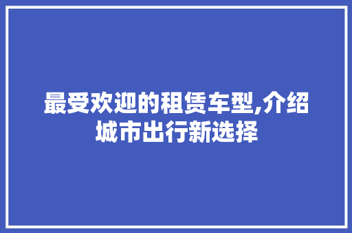 最受欢迎的租赁车型,介绍城市出行新选择