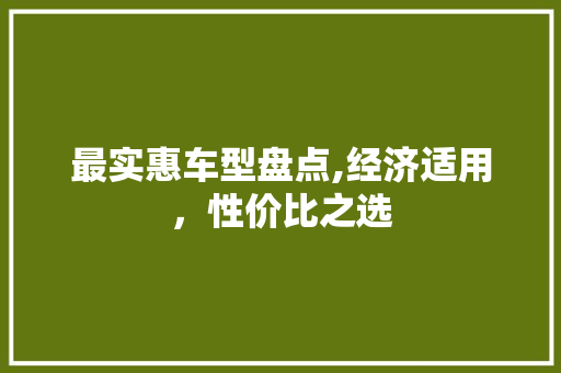 最实惠车型盘点,经济适用，性价比之选