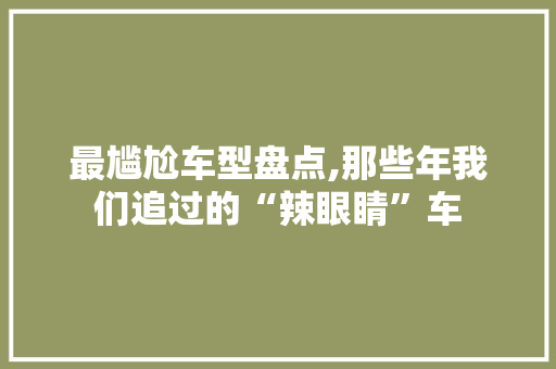 最尴尬车型盘点,那些年我们追过的“辣眼睛”车