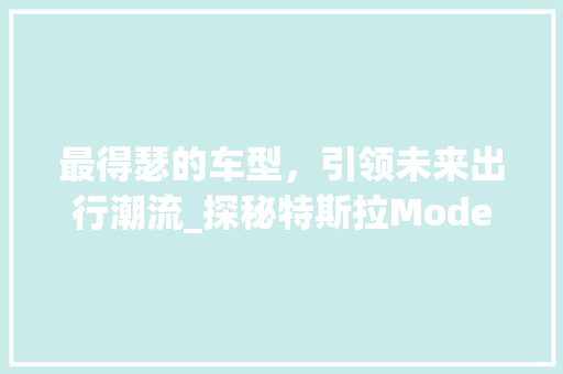 最得瑟的车型，引领未来出行潮流_探秘特斯拉ModelSPlaid