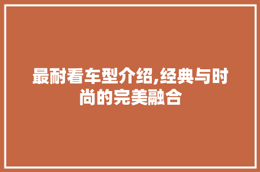 最耐看车型介绍,经典与时尚的完美融合