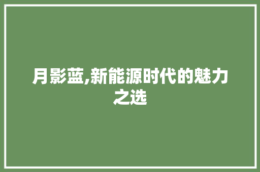 月影蓝,新能源时代的魅力之选