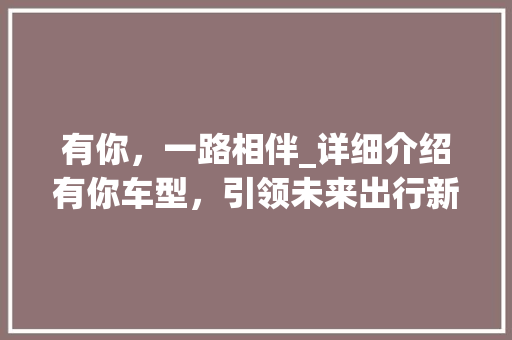有你，一路相伴_详细介绍有你车型，引领未来出行新风尚