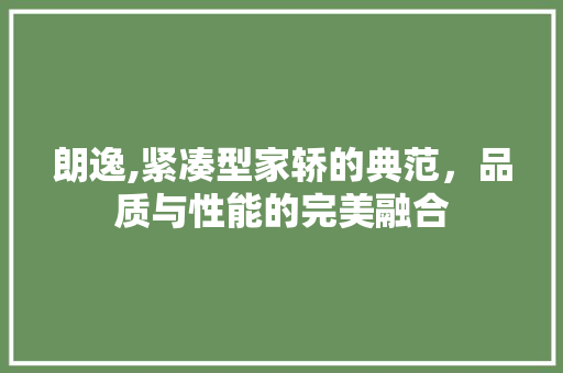 朗逸,紧凑型家轿的典范，品质与性能的完美融合