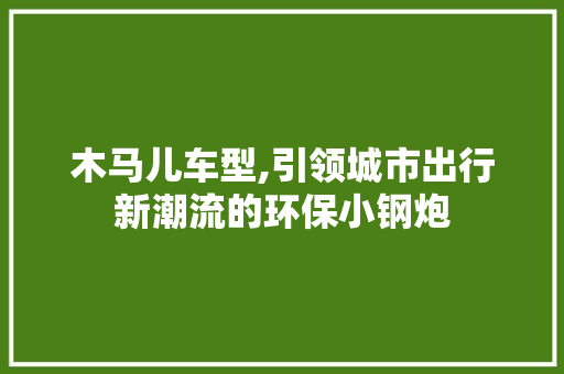 木马儿车型,引领城市出行新潮流的环保小钢炮