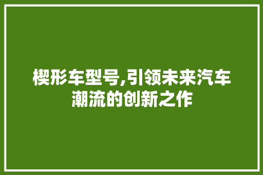 楔形车型号,引领未来汽车潮流的创新之作