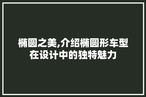 椭圆之美,介绍椭圆形车型在设计中的独特魅力 车身配件