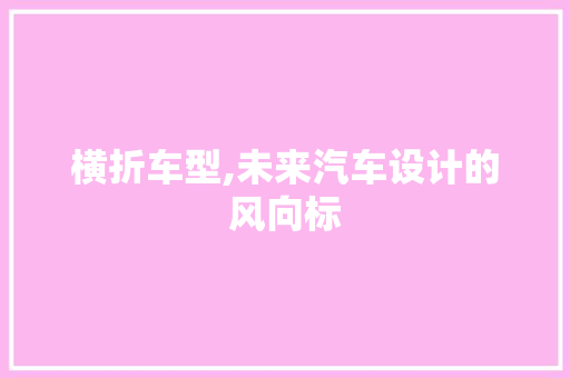 横折车型,未来汽车设计的风向标 蓄电池配件