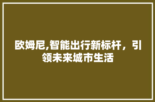 欧姆尼,智能出行新标杆，引领未来城市生活