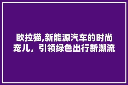 欧拉猫,新能源汽车的时尚宠儿，引领绿色出行新潮流