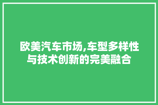 欧美汽车市场,车型多样性与技术创新的完美融合