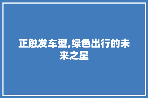 正触发车型,绿色出行的未来之星 底盘配件