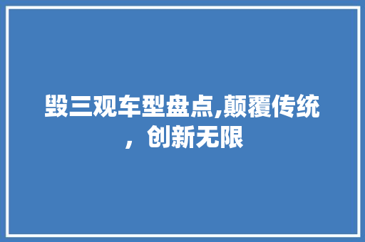 毁三观车型盘点,颠覆传统，创新无限