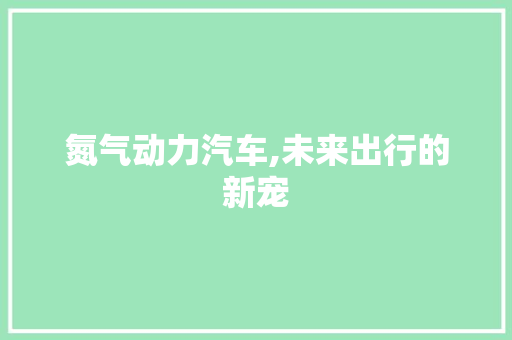氮气动力汽车,未来出行的新宠