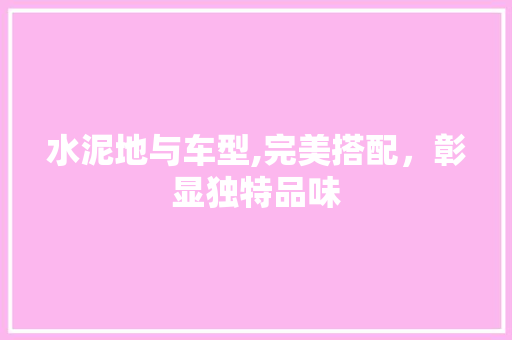 水泥地与车型,完美搭配，彰显独特品味
