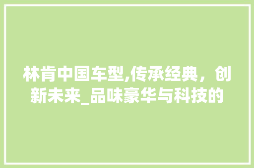 林肯中国车型,传承经典，创新未来_品味豪华与科技的完美融合