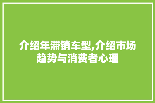 介绍年滞销车型,介绍市场趋势与消费者心理