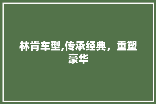 林肯车型,传承经典，重塑豪华