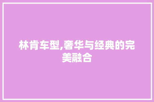 林肯车型,奢华与经典的完美融合
