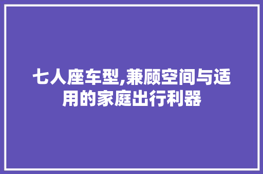 七人座车型,兼顾空间与适用的家庭出行利器