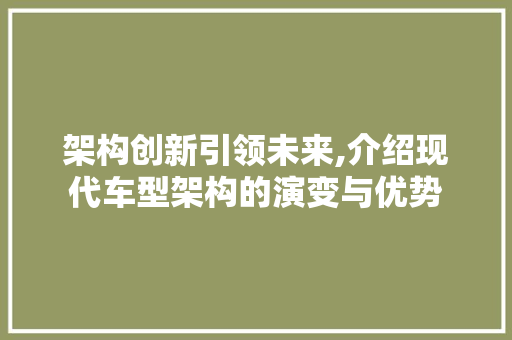 架构创新引领未来,介绍现代车型架构的演变与优势