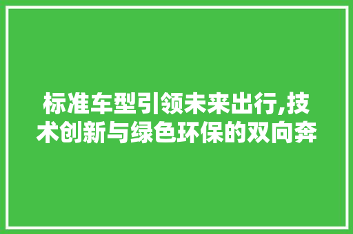 标准车型引领未来出行,技术创新与绿色环保的双向奔赴