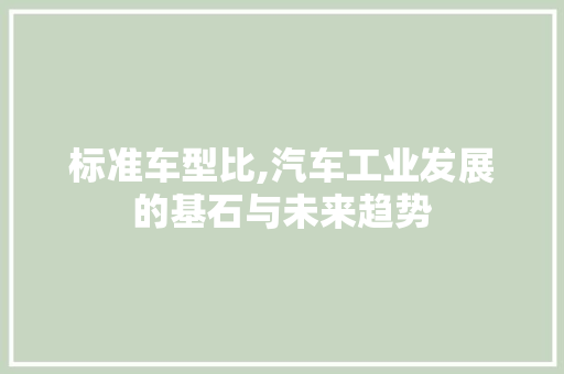 标准车型比,汽车工业发展的基石与未来趋势