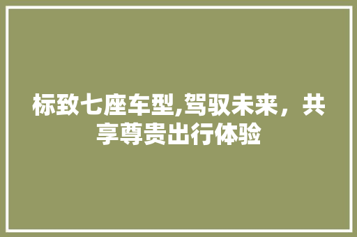 标致七座车型,驾驭未来，共享尊贵出行体验