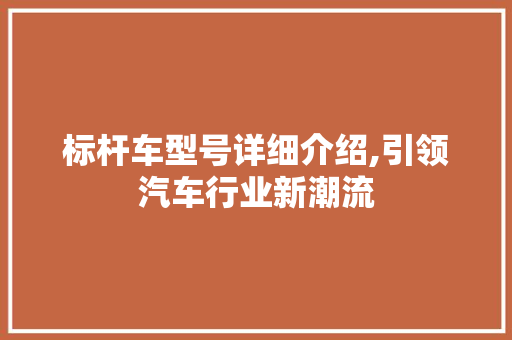 标杆车型号详细介绍,引领汽车行业新潮流