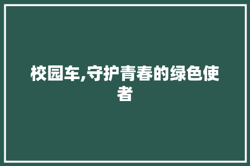 校园车,守护青春的绿色使者 车灯配件