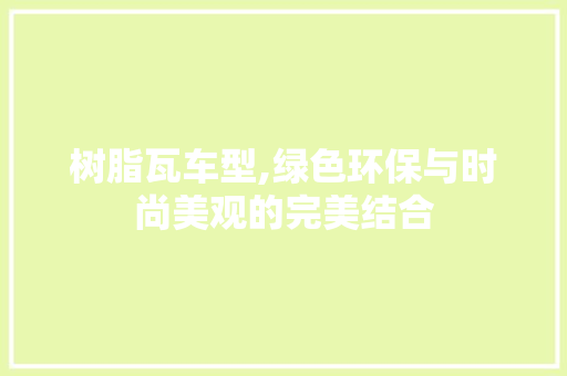 树脂瓦车型,绿色环保与时尚美观的完美结合 变速箱配件