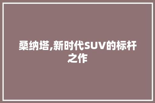 桑纳塔,新时代SUV的标杆之作