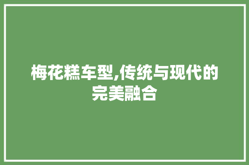 梅花糕车型,传统与现代的完美融合