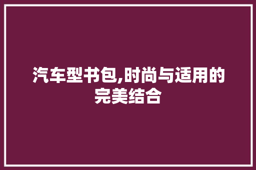 汽车型书包,时尚与适用的完美结合