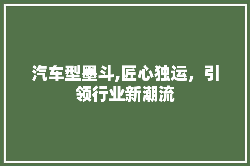 汽车型墨斗,匠心独运，引领行业新潮流