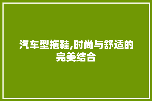 汽车型拖鞋,时尚与舒适的完美结合