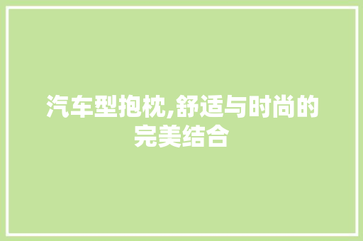 汽车型抱枕,舒适与时尚的完美结合