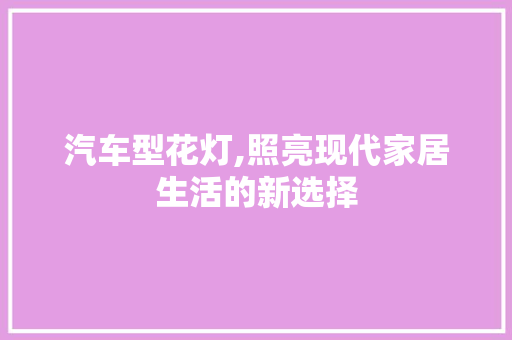 汽车型花灯,照亮现代家居生活的新选择