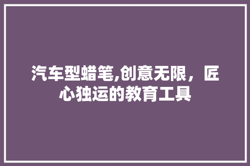 汽车型蜡笔,创意无限，匠心独运的教育工具