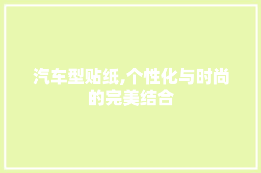 汽车型贴纸,个性化与时尚的完美结合