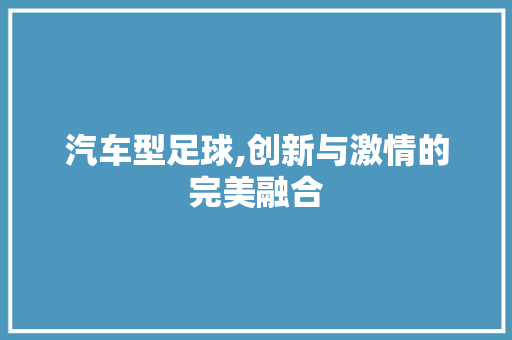 汽车型足球,创新与激情的完美融合
