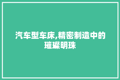 汽车型车床,精密制造中的璀璨明珠