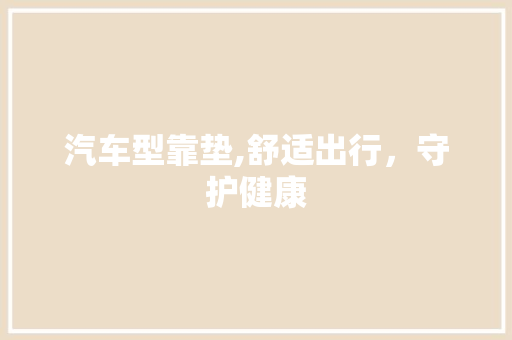 汽车型靠垫,舒适出行，守护健康