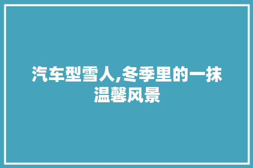 汽车型雪人,冬季里的一抹温馨风景