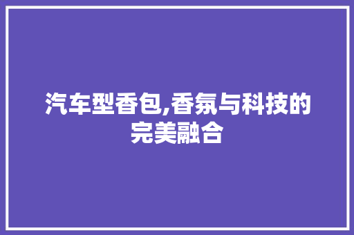 汽车型香包,香氛与科技的完美融合 新款车型